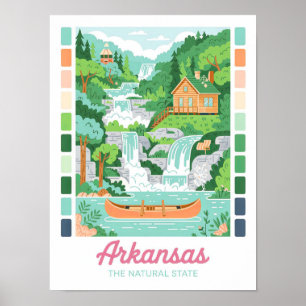 Affiche Arkansas Voyage d'été d'état naturel