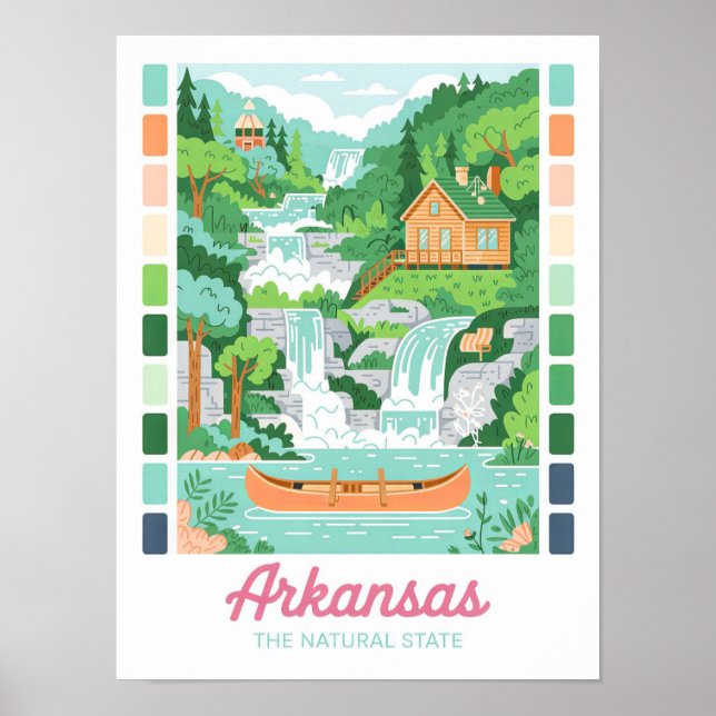 Affiche Arkansas Voyage d'été d'état naturel (Devant)