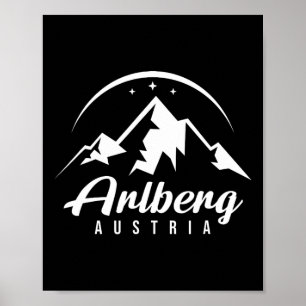Affiche Arlberg Autriche Station de ski Ski Snowboard Sou