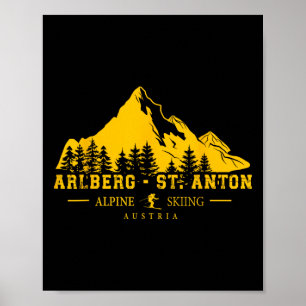 Affiche Arlberg St. Anton Autriche Station de ski alpin