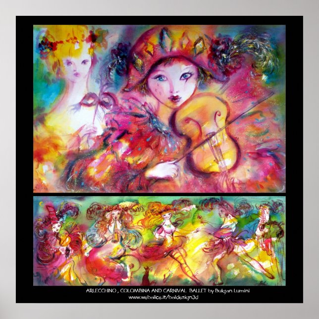 Affiche Arlecchino, Colombina et Ballet du Carnaval (Devant)