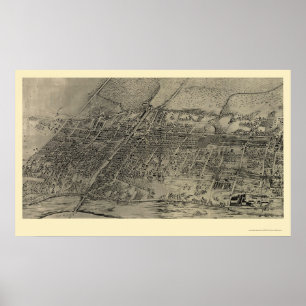 Affiche Arlington, carte panoramique de NJ - 1907