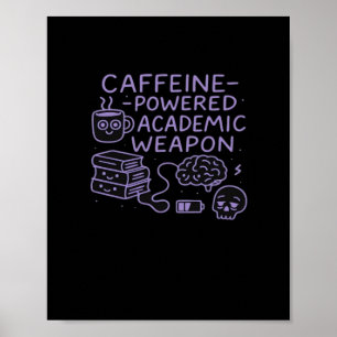 Affiche Arme Académique Alimentée à la Caféine Classique