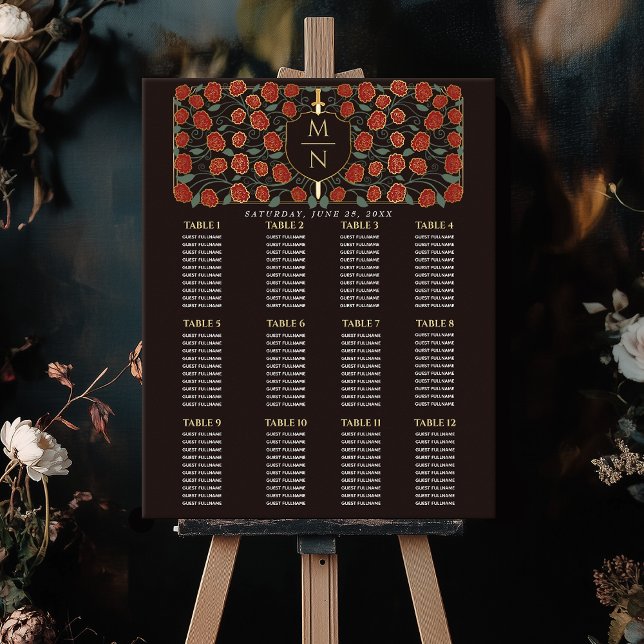 Affiche Arme et Bouclier Monogramme médiéval Carte de sièg (Créateur téléchargé)