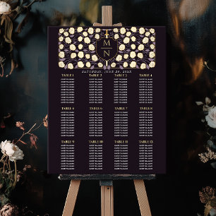 Affiche Arme et Bouclier Monogramme médiéval Carte de sièg