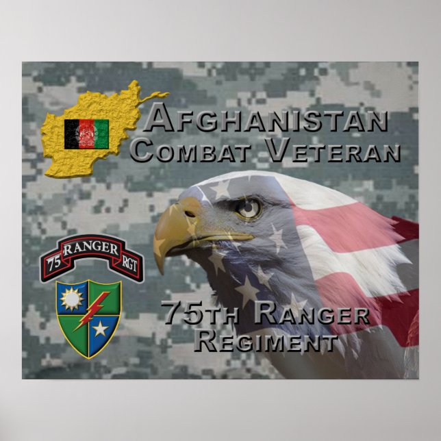 Affiche Armée afghane de combat 75e régiment de Rangers (Devant)