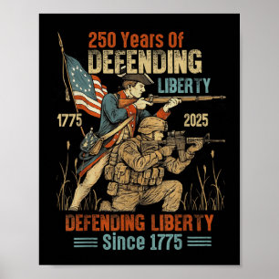 Affiche Armée américaine 250e anniversaire Défendre la lib