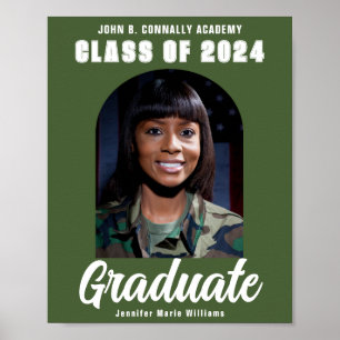 Affiche Armée Green Graduate Photo Arch Graduate Party