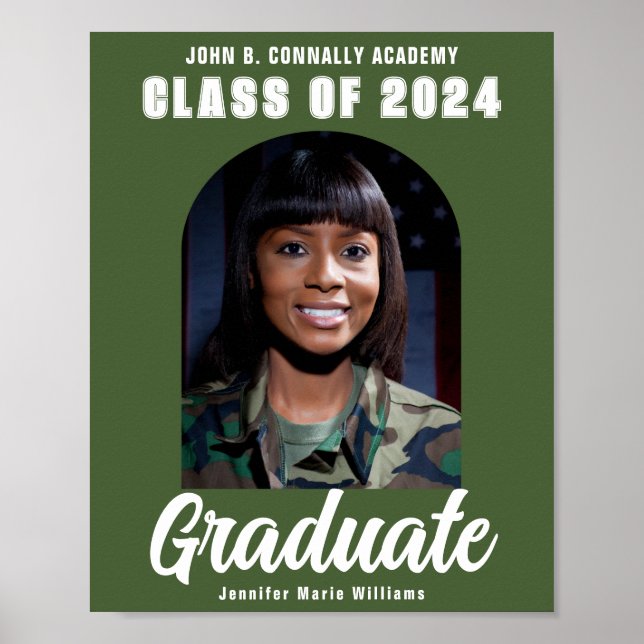 Affiche Armée Green Graduate Photo Arch Graduate Party (Devant)