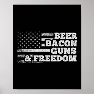 Affiche Armes À Bacon Et Drapeau Américain Liberté