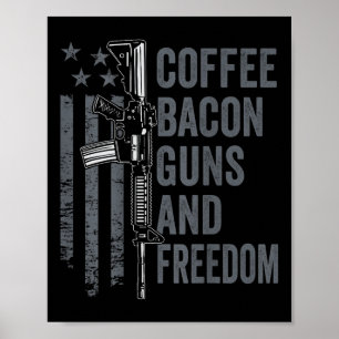 Affiche Armes à café et ampoule; Liberté - Barbecue Grill 