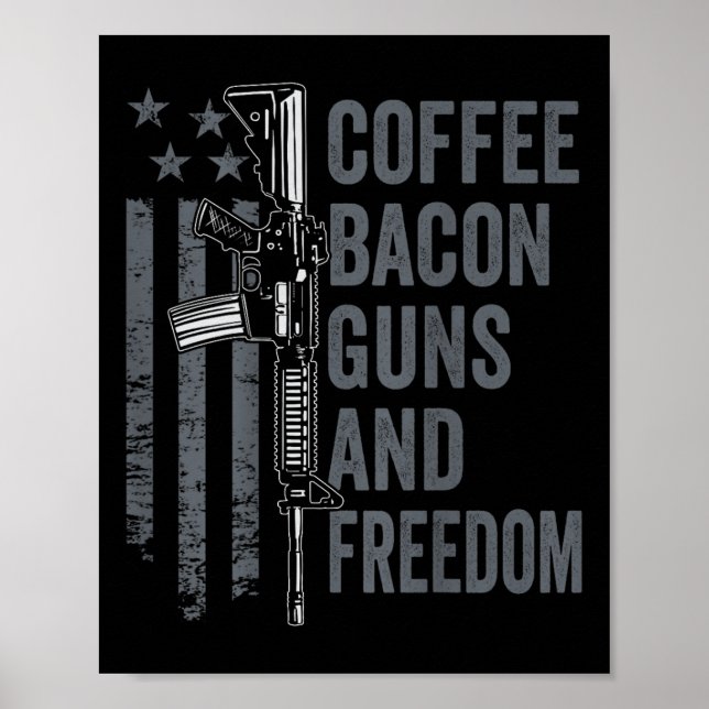 Affiche Armes à café et ampoule; Liberté - Barbecue Grill  (Devant)
