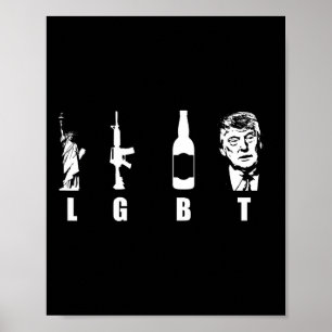 Affiche Armes à feu Bière Trump 2020 - Trump Pence Maga