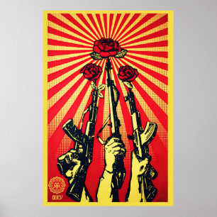 Affiche Armes à feu et Roses, 2007 shepard fairey