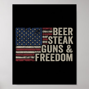 Affiche Armes À Vapeur De Bière Et Liberté - 4 Juillet Dra