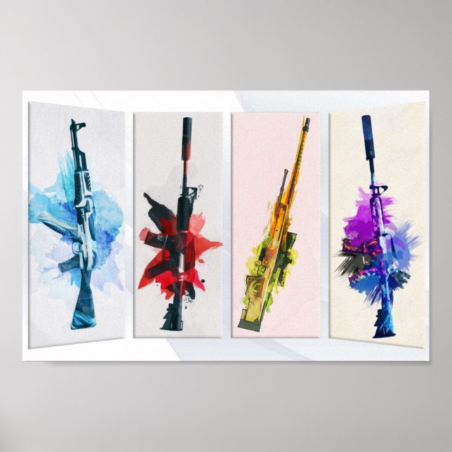 Affiche Armes CSGO Watercolor (Devant)