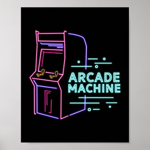 Affiche Armoire d'arcade de la machine Neon Arcade des ann
