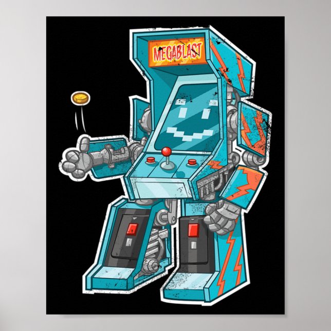 Affiche Armoire de jeu vidéo Bot avec joystick déguisé (Devant)