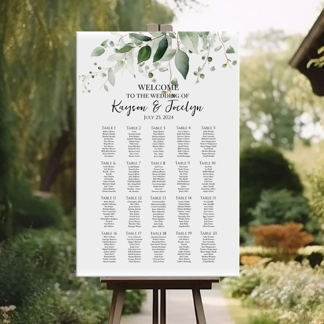 Affiche Armoire de mariage élégante et verdoyante 20 table (Créateur téléchargé)