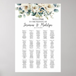 Affiche Armoire de mariage élégante et verdoyante 20 table