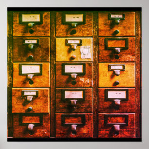 Affiche armoire en bois du catalogue de la carte vintage