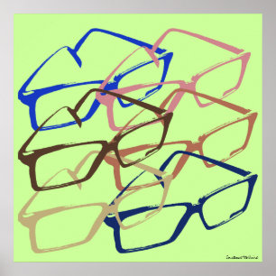 Affiche Armoire Lunettes de sécurité de travail rétro