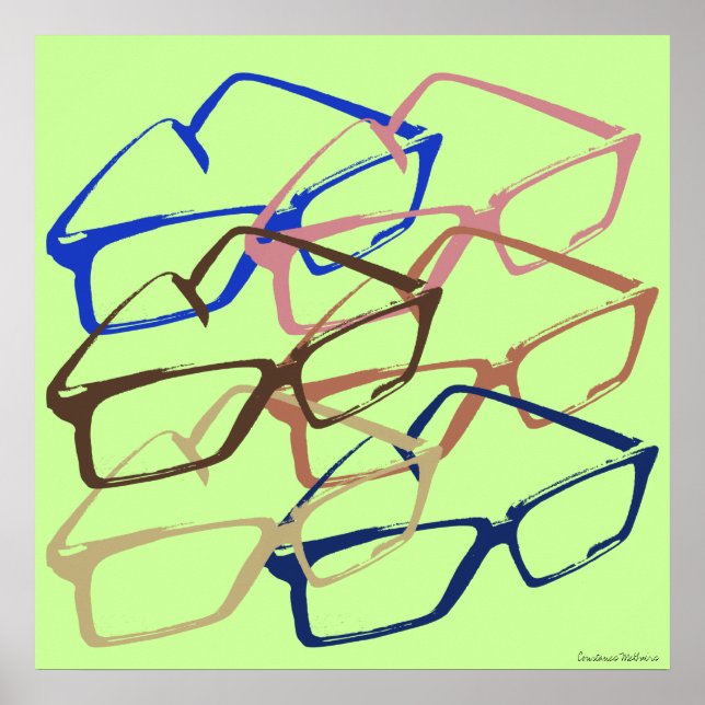 Affiche Armoire Lunettes de sécurité de travail rétro (Devant)