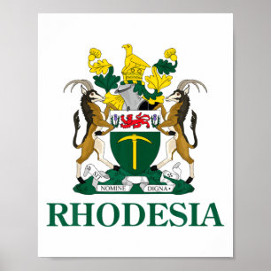Affiche Armoiries de la Rhodésie Zimbabwe Drôle Afrique du
