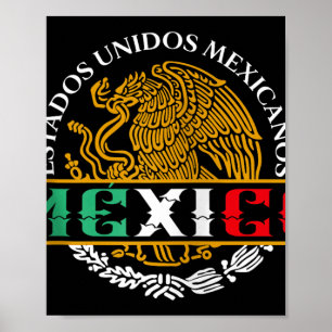 Affiche Armoiries De L'Aigle Mexicaine Mexique Aguila Escu