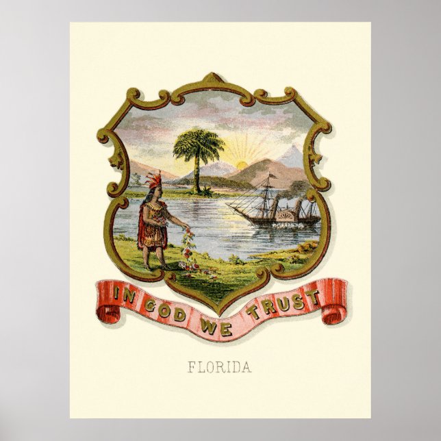Affiche Armoiries de l'État de Floride (1876) (Devant)