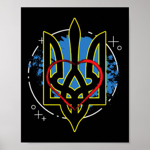 Affiche Armoiries de l'Ukraine Cosaque ukrainien 