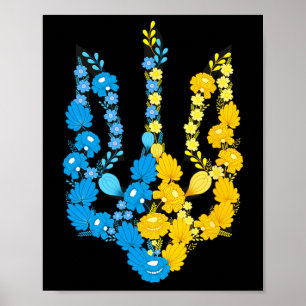 Affiche Armoiries de l'Ukraine en couleur nationale Ukrain