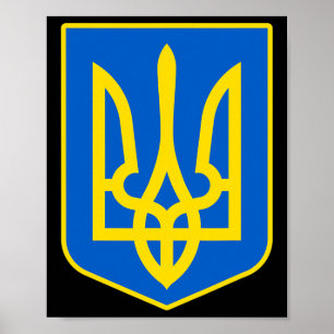 Affiche Armoiries de l'Ukraine montrant la fierté ukrainie