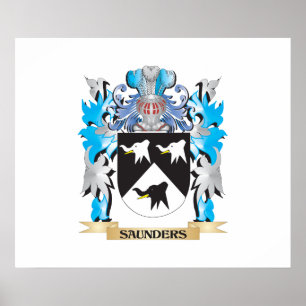 Affiche Armoiries de Saunders - Armoiries de famille