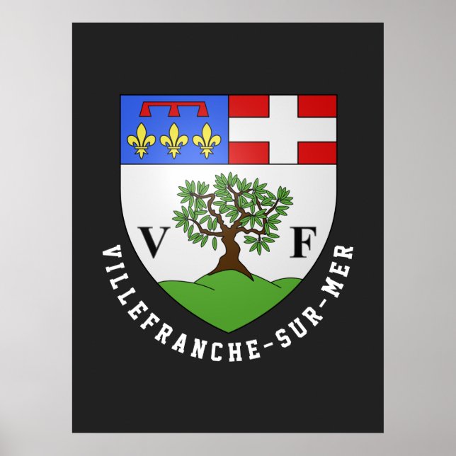 Affiche Armoiries de Villefranche-sur-Mer, France (Devant)