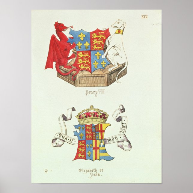 Affiche Armoiries d'Henri VII et d'Elizabeth d'York (Devant)
