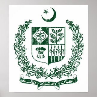 Affiche Armoiries Du Pakistan