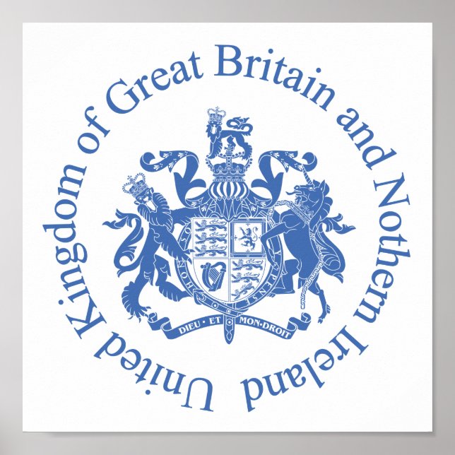 Affiche Armoiries du Royaume-Uni (Devant)