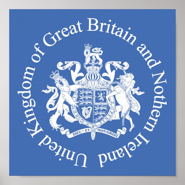 Affiche Armoiries du Royaume-Uni (Devant)