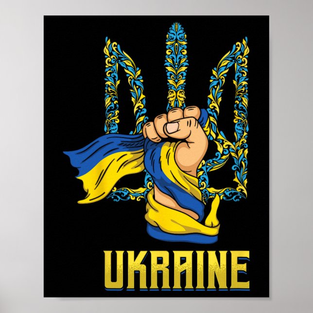 Affiche Armoiries D'Ukraine Fier Ukrainien  (Devant)
