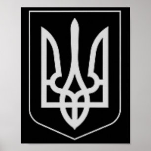 Affiche Armoiries Militaires De L'Ukraine Trident De Zolen