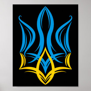 Affiche Armoiries ukrainiennes stylisées