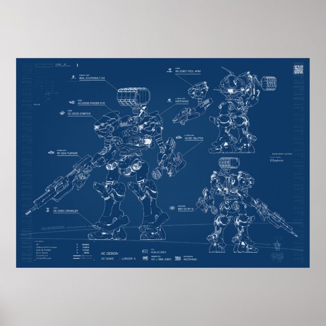 Affiche Armored core Blueprint (Devant)