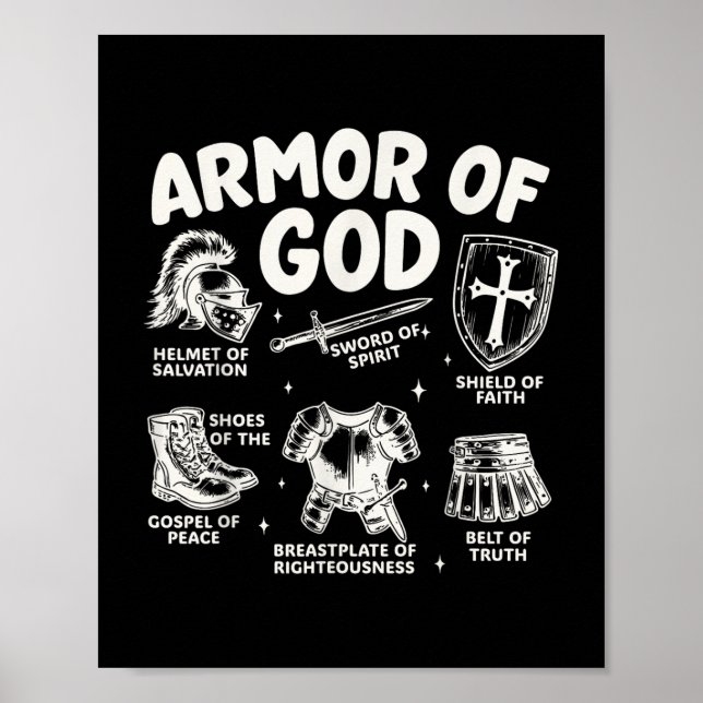 Affiche Armure De Dieu Bataille Chrétienne Porte Bible Ver (Devant)