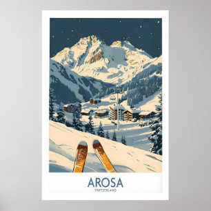 Affiche Arosa Ski Print - Suisse 1