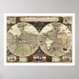 Affiche Around the World Drake Map - 1595