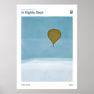 Affiche Around the World in Eighty Days  Jules Verne Liter