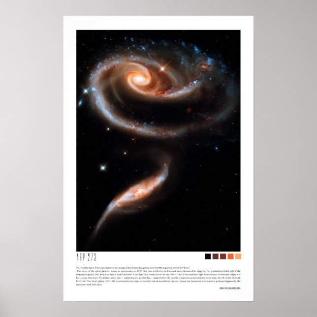 Affiche Arp 273 Galaxies en interaction (télescope Hubble) (Devant)