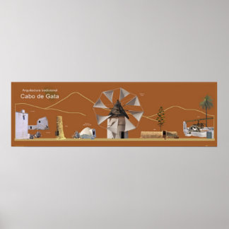 Affiche Arquitectura Tradicional en Cabo de Gata (Almería)
