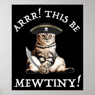 Affiche Arr ! Ce Soit De La Mince ! Chat pirate